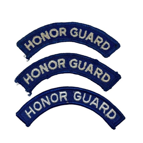 Vintage Lot US Military Blue Honor Guard Patches Set Of 5 Lot Iron On - Picture 3 of 3